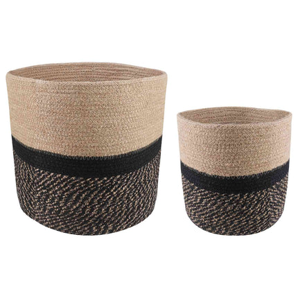 Krukset för Växter 2 pcs Naturlig och svart Ø 28 x 28 cm