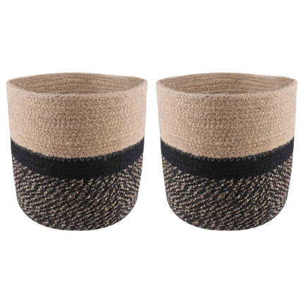 Krukset för Växter 2 pcs Naturlig och svart Ø 21 x 21 cm