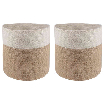 Krukset för Växter 2 pcs Naturlig och vit Ø 28 x 28 cm