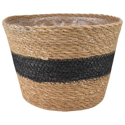 Sjögräs Växtkorgar 3 pcs Naturlig och svart Ø26 x 19 cm