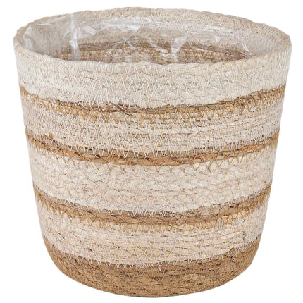 Sjögräs Växtkorgar 3 pcs Naturlig, vit och beige Ø26 x 19 cm