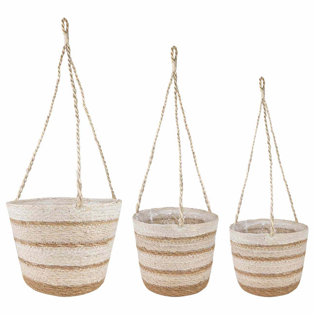 3 st Naturlig, vit och beige Ø26 x 19 cm 100% Sjögräs