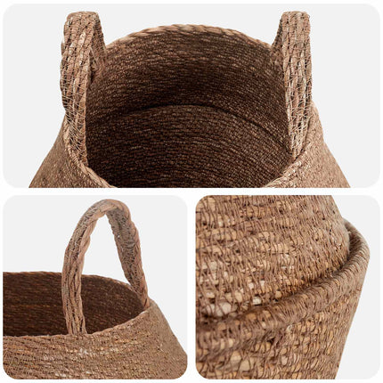 Kruka med handtag Naturlig Ø 22 x 20 cm 100% Sjögräs