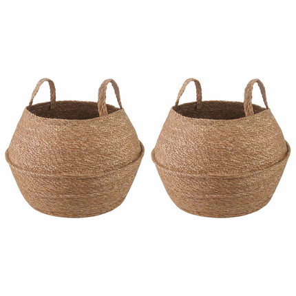 Kruka med handtag 2 pcs Naturlig Ø 32 x 32 cm 100% Sjögräs