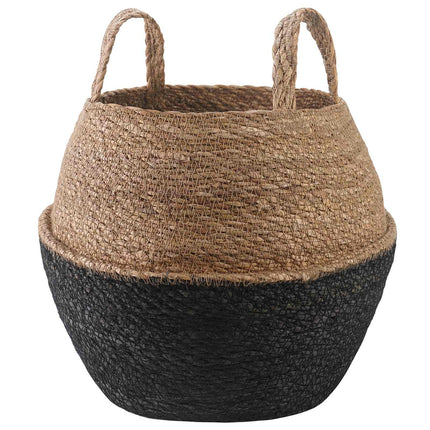 Kruka med handtag Svart Ø 32 x 32 cm 100% Sjögräs