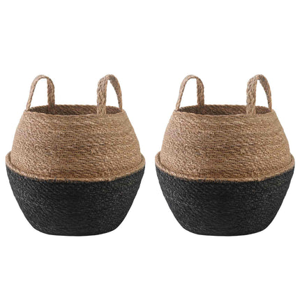 Kruka med handtag 2 pcs Svart Ø 32 x 32 cm 100% Sjögräs