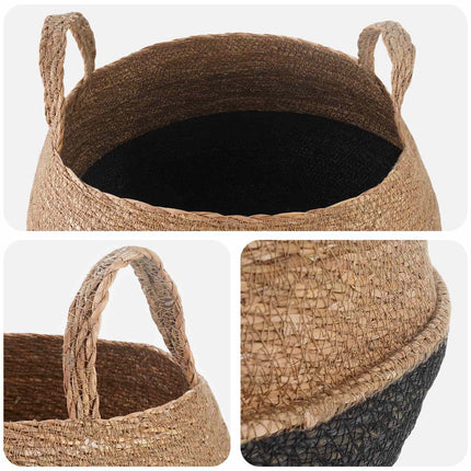 Kruka med handtag 2 pcs Svart Ø 45 x 36 cm 100% Sjögräs
