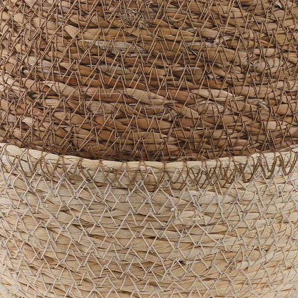 Kruka med handtag Vit Ø 22 x 20 cm 100% Sjögräs