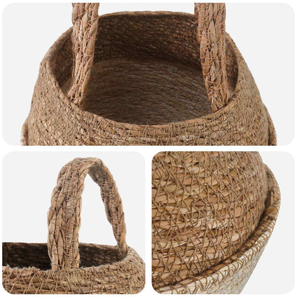 Kruka med handtag 2 pcs Vit Ø 22 x 20 cm 100% Sjögräs