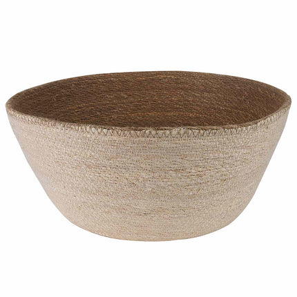 Kruka med handtag Vit Ø 32 x 32 cm 100% Sjögräs