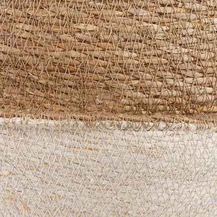 Kruka med handtag Vit Ø 45 x 36 cm 100% Sjögräs