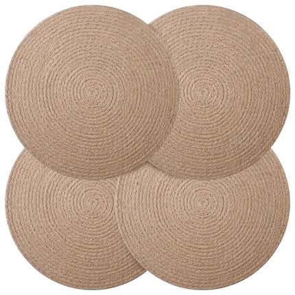 Jute Placemats 4 pcs Naturlig Ø 30 cm 100% Tossa Jute