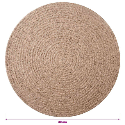 Jute Placemats 4 pcs Naturlig Ø 30 cm 100% Tossa Jute