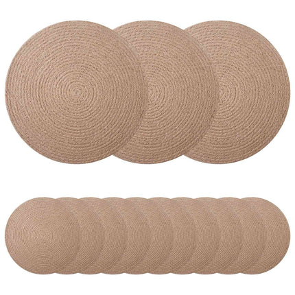 Jute Placemats 50 pcs Naturlig Ø 30 cm 100% Tossa Jute