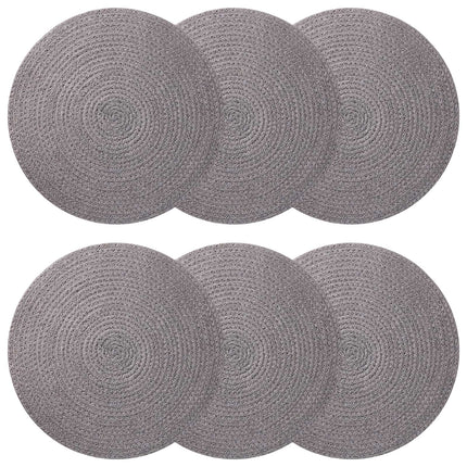 Jute Placemats 6 pcs Grå Ø 30 cm 100% Tossa Jute