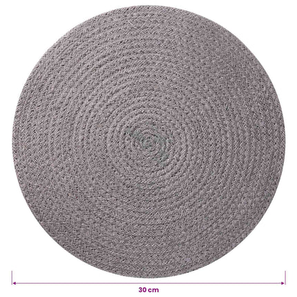 Jute Placemats 6 pcs Grå Ø 30 cm 100% Tossa Jute