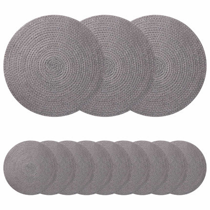Jute Placemats 12 pcs Grå Ø 30 cm 100% Tossa Jute