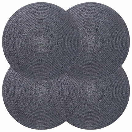 Jute Placemats 4 pcs Mörkgrå Ø 30 cm 100% Tossa Jute