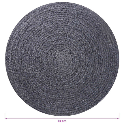 Jute Placemats 6 pcs Mörkgrå Ø 30 cm 100% Tossa Jute