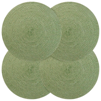 Jute Placemats 4 pcs Olivgrön Ø 30 cm 100% Tossa Jute
