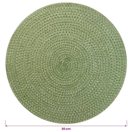 Jute Placemats 12 pcs Olivgrön Ø 30 cm 100% Tossa Jute