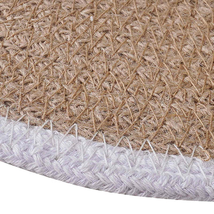Jute Placemats 4 pcs Naturlig och vit Ø 30 cm 100% Tossa Jute