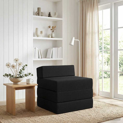 Fällbar Soffbed Svart 200 x 70 x 15 cm Tyg