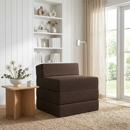 Fällbar Soffbed Taupe 200 x 70 x 15 cm Tyg