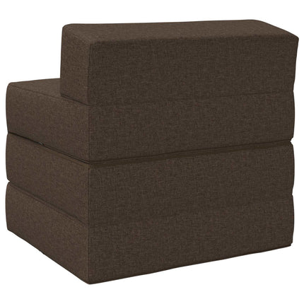Fällbar Soffbed Taupe 200 x 70 x 15 cm Tyg