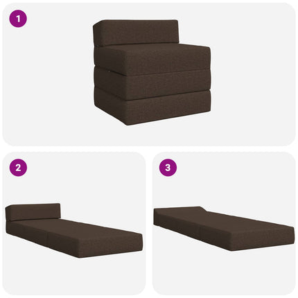 Fällbar Soffbed Taupe 200 x 70 x 15 cm Tyg