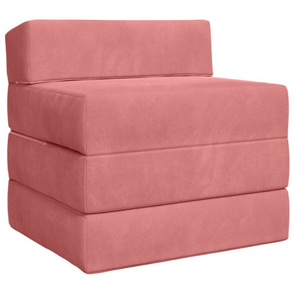 Fällbar Soffbed Rosa 200 x 70 x 15 cm Sammet