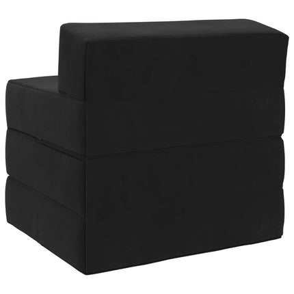 Fällbar Soffbed Svart 200 x 70 x 15 cm Sammet