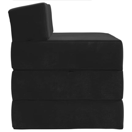 Fällbar Soffbed Svart 200 x 70 x 15 cm Sammet