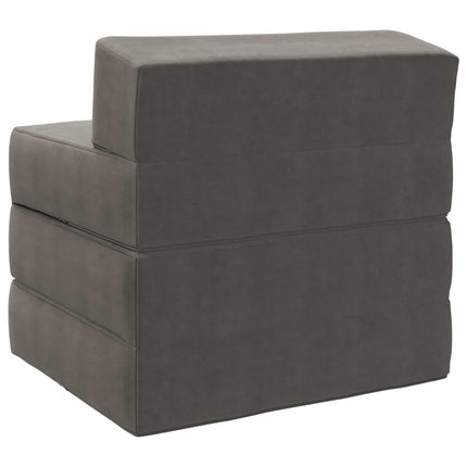 Fällbar Soffbed Ljusgrå 200 x 70 x 15 cm Kordread tyg