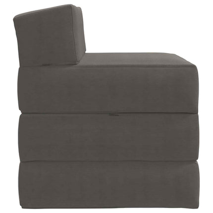 Fällbar Soffbed Ljusgrå 200 x 70 x 15 cm Kordread tyg