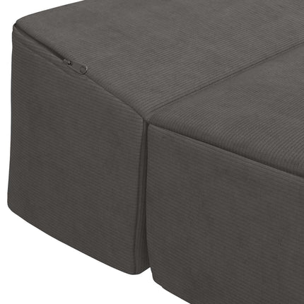 Fällbar Soffbed 2-sits Mörkgrå 70 x 60 x 63 cm Kordread tyg