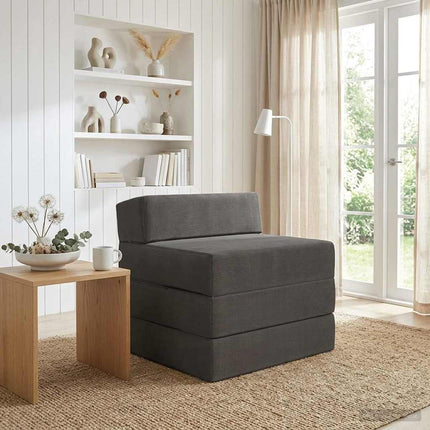 Fällbar Soffbed Mörkgrå 200 x 70 x 15 cm Kordread tyg
