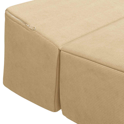 Fällbar Soffbed Ljust gröngrå 200 x 70 x 15 cm Kordread tyg
