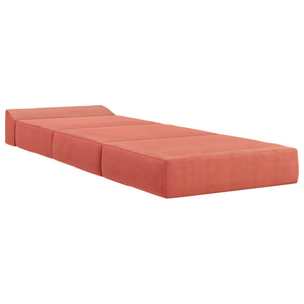 Fällbar Soffbed Röd orange 200 x 70 x 15 cm Kordread tyg
