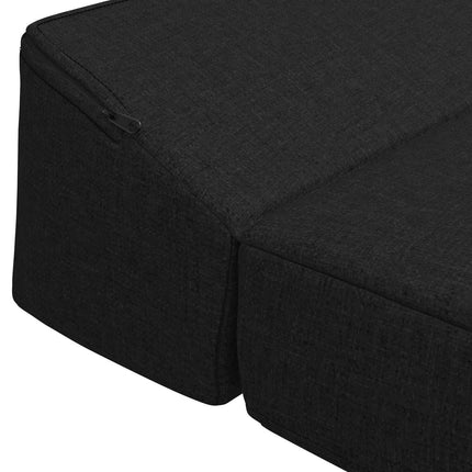 Fällbar Soffbed Svart 200 x 70 x 10 cm Tyg
