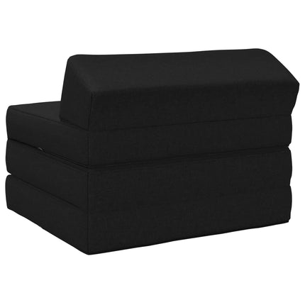Fällbar Soffbed Svart 200 x 70 x 10 cm Tyg