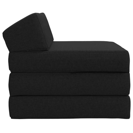 Fällbar Soffbed Svart 200 x 70 x 10 cm Tyg