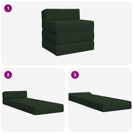 Fällbar Soffbed Mörkgrön 200 x 70 x 10 cm Tyg