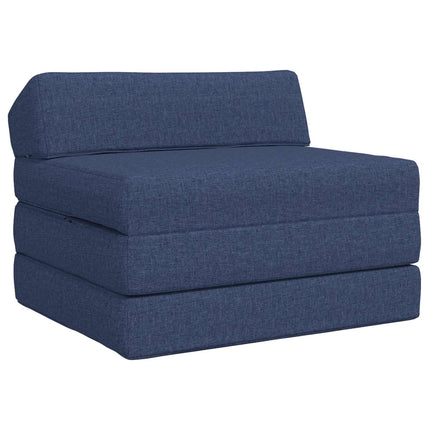 Fällbar Soffbed Blå 200 x 70 x 10 cm Tyg