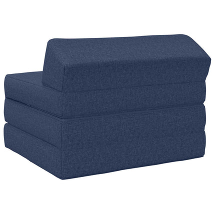 Fällbar Soffbed Blå 200 x 70 x 10 cm Tyg