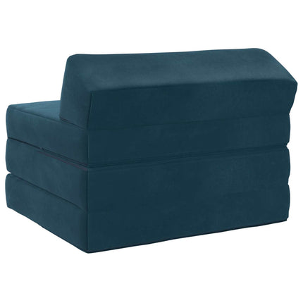 Fällbar Soffbed Blå 200 x 70 x 10 cm Sammet