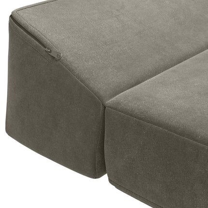 Fällbar Soffbed Ljusgrå 200 x 70 x 10 cm Sammet