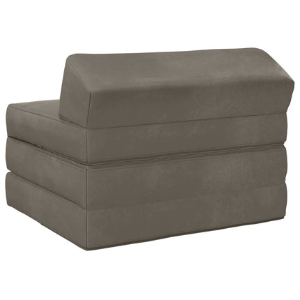 Fällbar Soffbed Ljusgrå 200 x 70 x 10 cm Sammet
