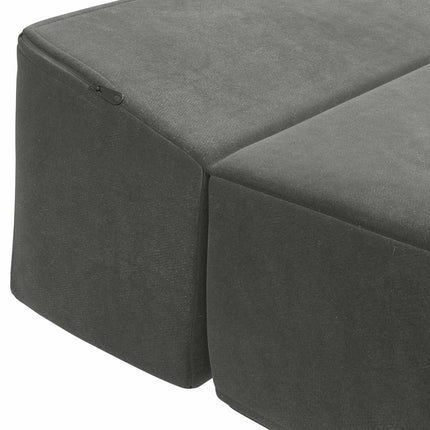Fällbar Soffbed Mörkgrå 200 x 70 x 10 cm Sammet