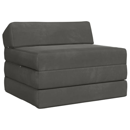 Fällbar Soffbed Mörkgrå 200 x 70 x 10 cm Sammet